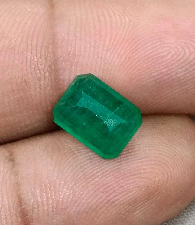 Natural Zambian Emerald 3.13ct Certified Medium Green Octagon Cut Loose Gemstone