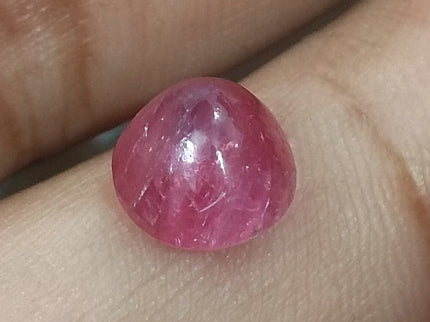 4.32ct Cabochon Cut Certified Natural Red African Ruby Unheated Gemstone