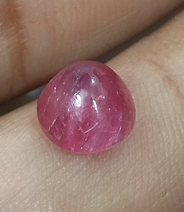 4.32ct Cabochon Cut Certified Natural Red African Ruby Unheated Gemstone