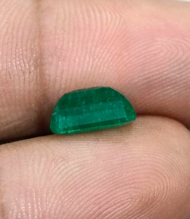 Natural Zambian Emerald 3.13ct Certified Medium Green Octagon Cut Loose Gemstone