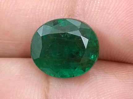 Natural Emerald 5.67ct Certified Zambian Origin Deep Green Stone.