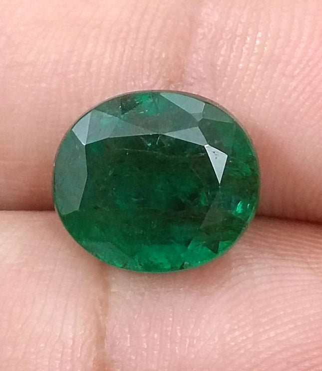 Natural Emerald 5.67ct Certified Zambian Origin Deep Green Stone.