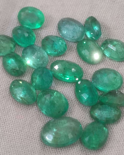 24.31ct Medium to Vivid Green Natural Zambian Emerald Parcel Minor Oiled Loose Gemstones