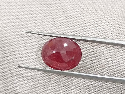 5.27ct Unheated Natural Ruby Crimson Velvet Red Oval Cut Gemstone