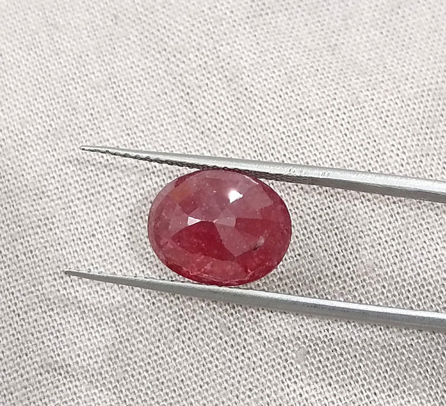 5.27ct Unheated Natural Ruby Crimson Velvet Red Oval Cut Gemstone