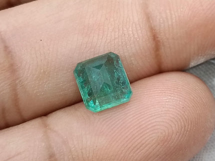 2.08ct Emerald Natural Octagon Cut Medium Intense Green Gemstone