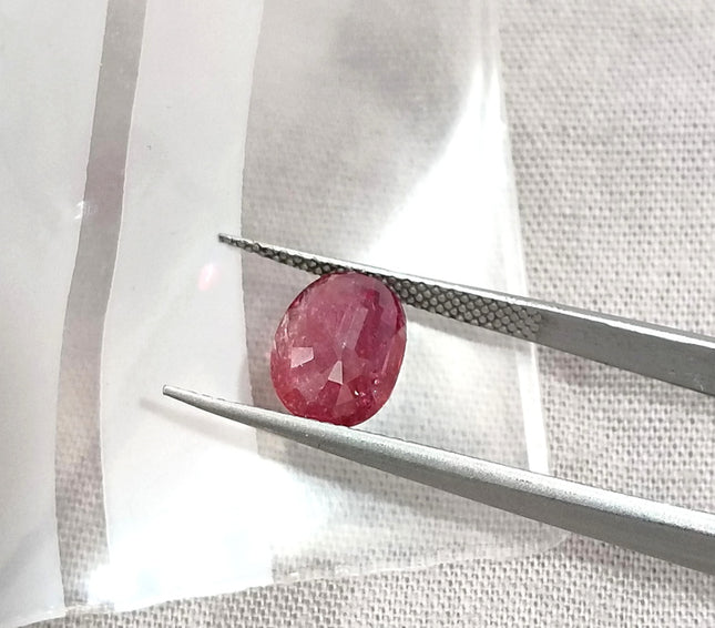 2.28ct Natural Untreated Ruby Pomegranade Red SGL Certified Oval Loose Gemstone