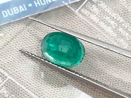 1.98ct Medium Vivid Green Natural Emerald Zambia Oval Cut Loose Gemstone