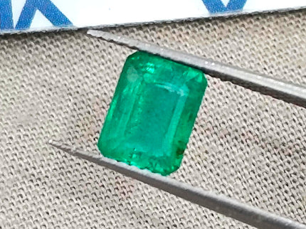 1.67ct Medium Intense Green Natural Emerald Emerald Cut Loose Gemstone