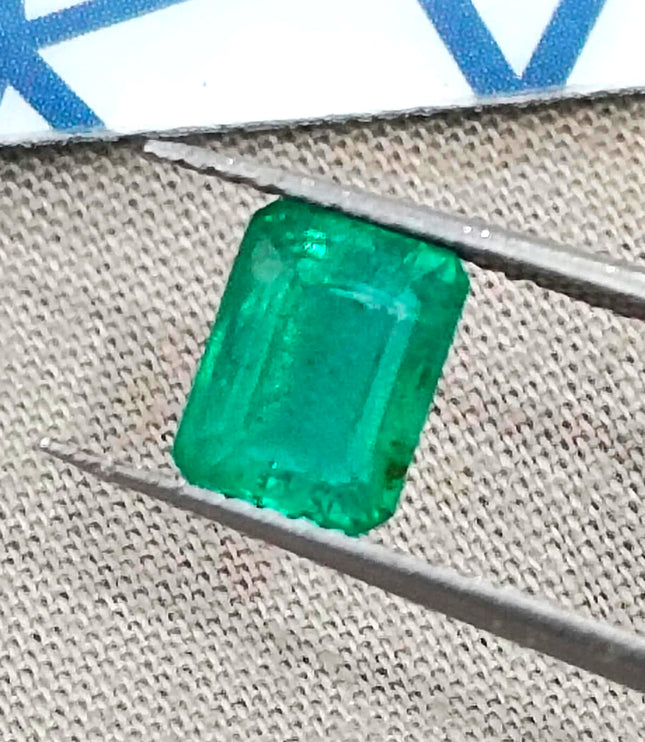 1.67ct Medium Intense Green Natural Emerald Emerald Cut Loose Gemstone