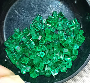 Natural Emerald Lot Calibrated 6.55ct Princess Cut Medium Deep Vivid Green Stones