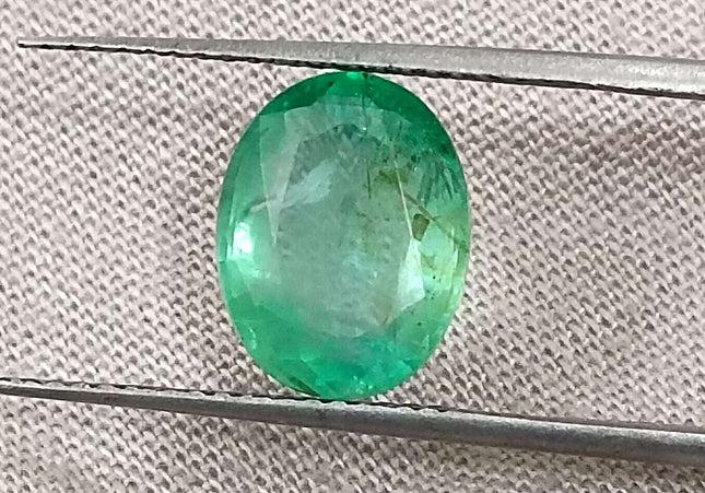 GSI Certified 2.60ct Sea Green Oval Cut Natural Panjshir Emerald Minor Oiled Loose Gemstone