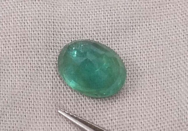 3.82ct GSI Certified Medium Green Zambian Emerald Minor Oiled Loose Gemstone