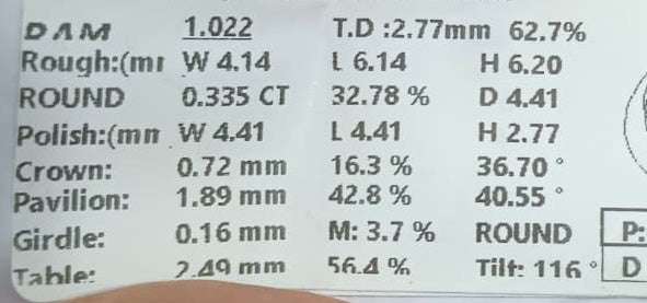 0.34ct G SI3 White Diamond natural untreated loose stone