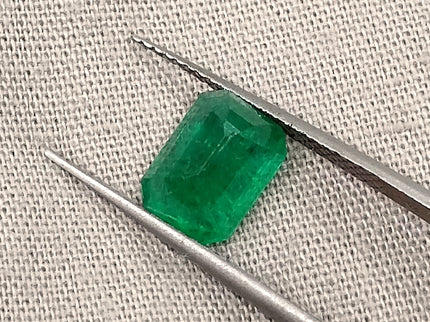 Zambian 1.65ct Deep Vivid Green Certified Natural Octagon Cut Loose Stone