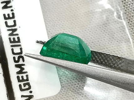 2.93ct Zambian Emerald, Natural Certified Medium bluish Green Octagon Cut Gemstone