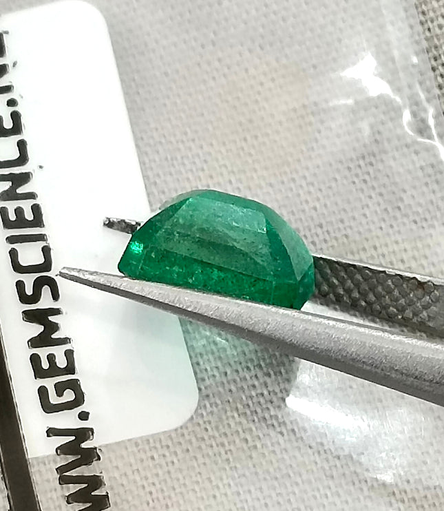 2.93ct Zambian Emerald, Natural Certified Medium bluish Green Octagon Cut Gemstone