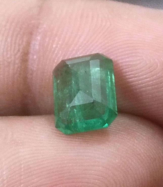 Zambian Emerald 2.76ct Certified Natural Medium Green Octagon Cut Loose Gemstone