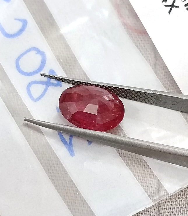 2.80ct Unheated Natural Ruby Mozambique SGL Certified Vivid Red Oval Loose Gemstone