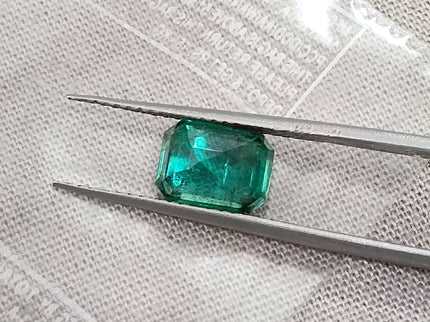 1.58ct Natural Emerald Deep Green Zambian Octagon Cut Loose Gemstone