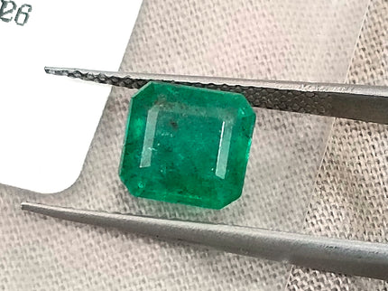 Zambian Emerald 2.15ct Natural Certified Medium Deep Green Octagon Cut Gemstone