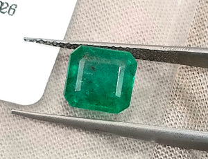 Zambian Emerald 2.15ct Natural Certified Medium Deep Green Octagon Cut Gemstone