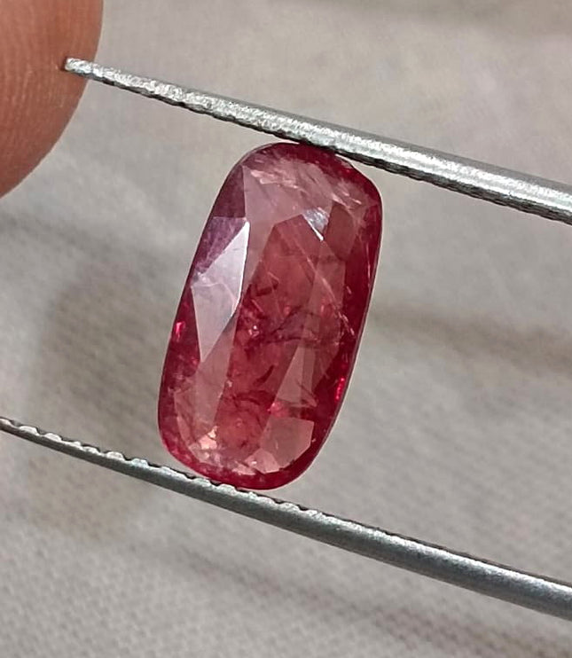 2.04ct Unheated Natural Ruby Wine Red SGL Certified Mozambique Cushion Cut Loose Stone