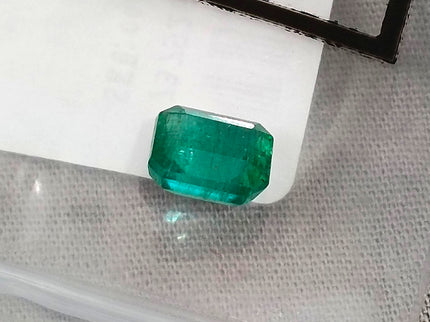 Zambian Emerald 1.97ct Certified Natural Medium Deep Green Octagon Cut Gemstone