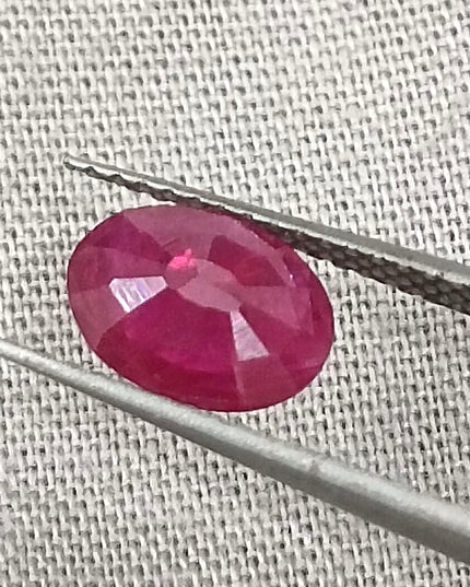 GSI Certified 1.10ct Deep Maroon Red Ruby, Untreated