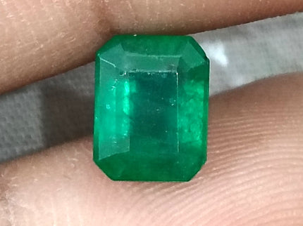 Zambian Emerald 2.19ct Certified Natural Deep Velvet Green Emerald Cut Loose Stone