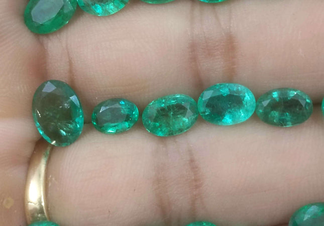 24.31ct Medium to Vivid Green Natural Zambian Emerald Parcel Minor Oiled Loose Gemstones