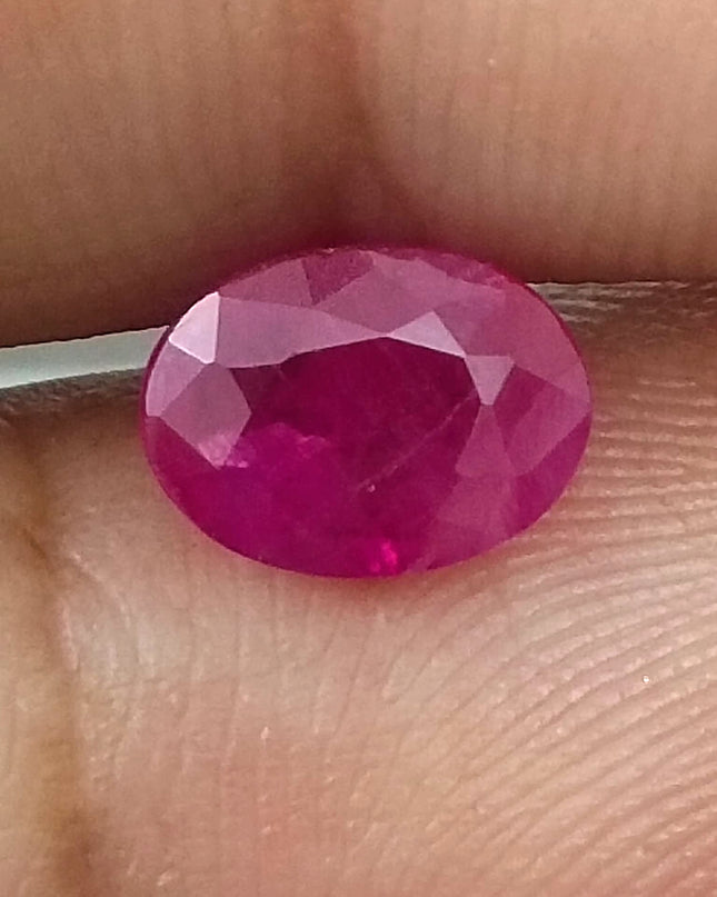 GSI Certified 1.54ct Mozambique Ruby, Natural Untreated Gemstone