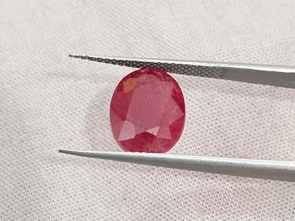 5.27ct Unheated Natural Ruby Crimson Velvet Red Oval Cut Gemstone