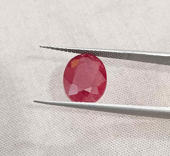 5.27ct Unheated Natural Ruby Crimson Velvet Red Oval Cut Gemstone