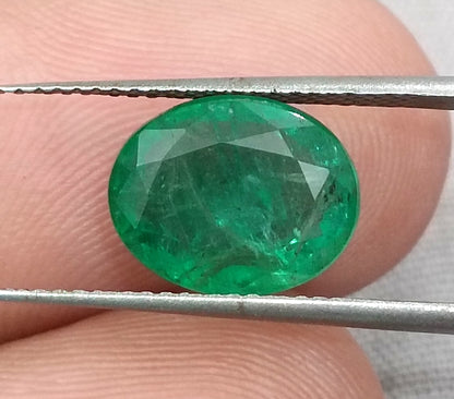 GSI Certified 3.19ct Medium Deep Vivid Green Emerald, 100% Natural Earth Mined Gem - SMSGEMS 