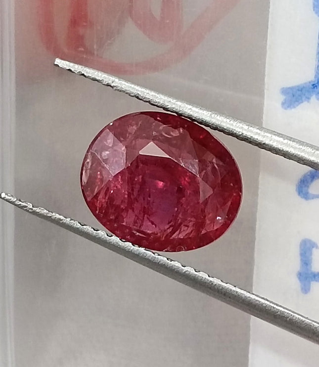 1.89ct Unheated Natural Ruby Crimson Red SGL Certified Oval Loose Gemstone