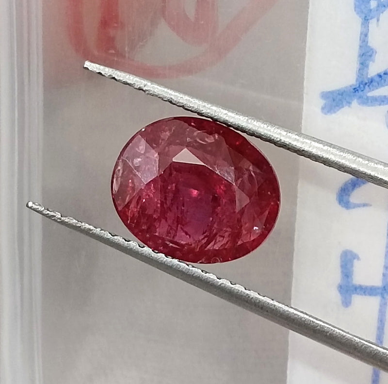 1.89ct Unheated Natural Ruby Crimson Red SGL Certified Oval Loose Gemstone
