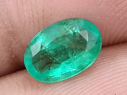 1.36ct Natural Emerald Medium Velvet Green Zambian Oval Cut Loose Gemstone