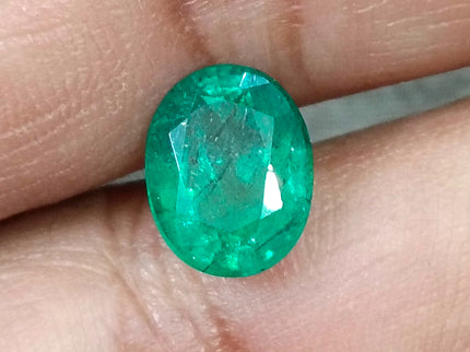 3.04ct Zambian Emerald, Forest Green Certified Natural Oval Cut Loose Gemstone