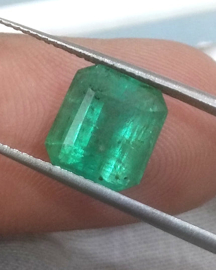 GSI Certified Medium Sea Green Zambian Emerald Minor Oiled Loose Gemstone