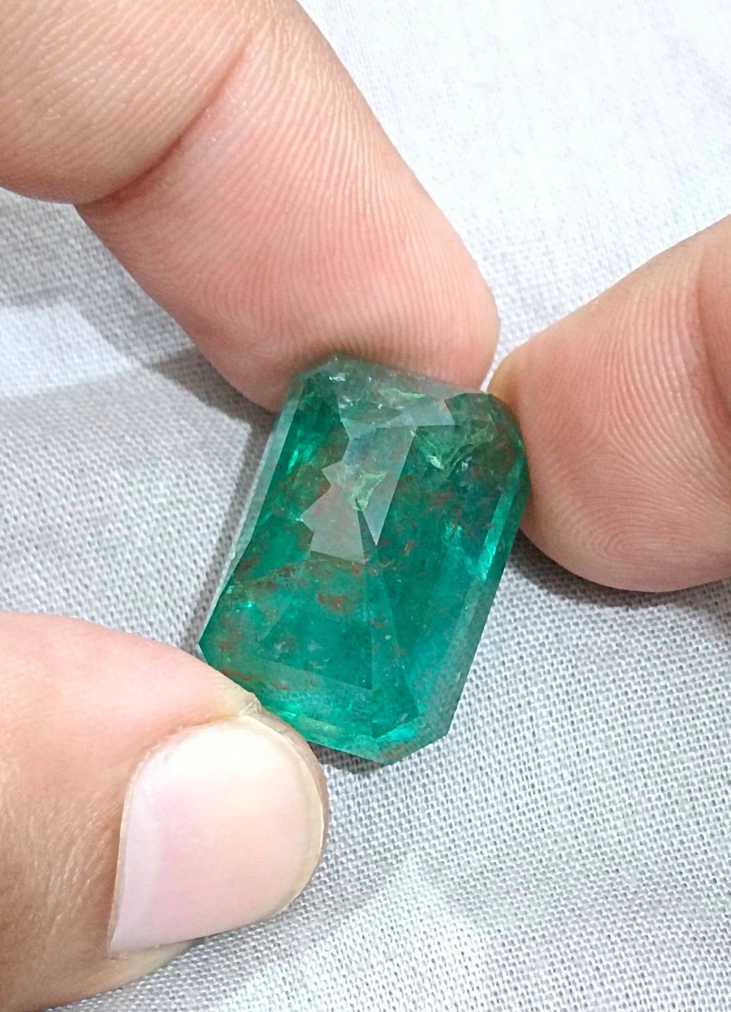 HUGE GSI Certified 36.95ct Deep Green Zambian Emerald , 100% Natural Earth Mined Gemstone