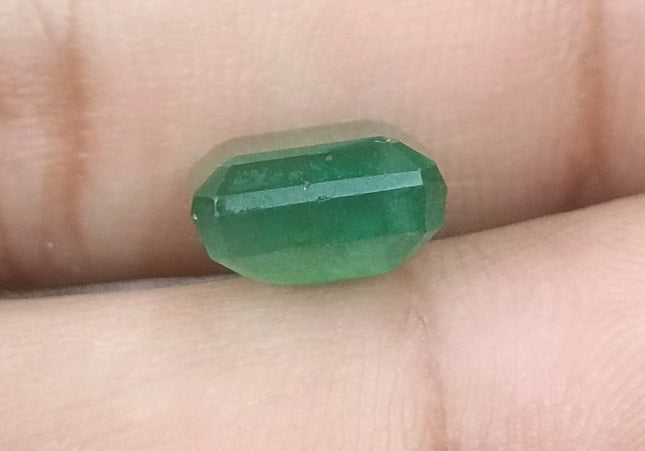 5.30ct Deep Green Natural Zambian Emerald Moderately Clarity Enhanced Loose Gemstone