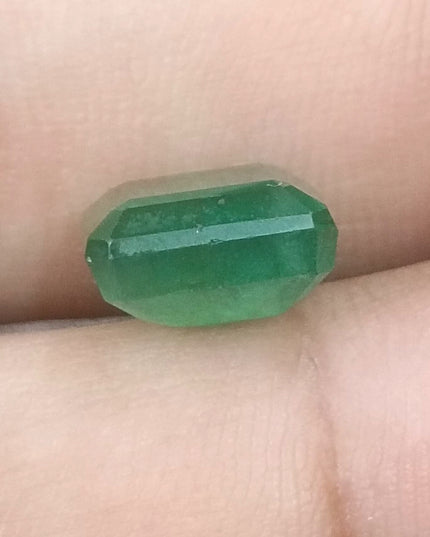 5.30ct Deep Green Natural Zambian Emerald Moderately Clarity Enhanced Loose Gemstone