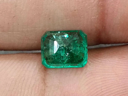 Zambian Emerald 1.70ct Natural Certified Glass Green  Minor Oiled Loose Gemstone