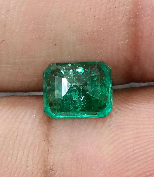 Zambian Emerald 1.70ct Natural Certified Glass Green  Minor Oiled Loose Gemstone