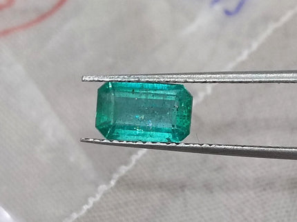 Zambian Emerald 1.32ct Natural SGL Certified Medium Bluish Green Octagon Cut Loose Gemstone Minor Oil