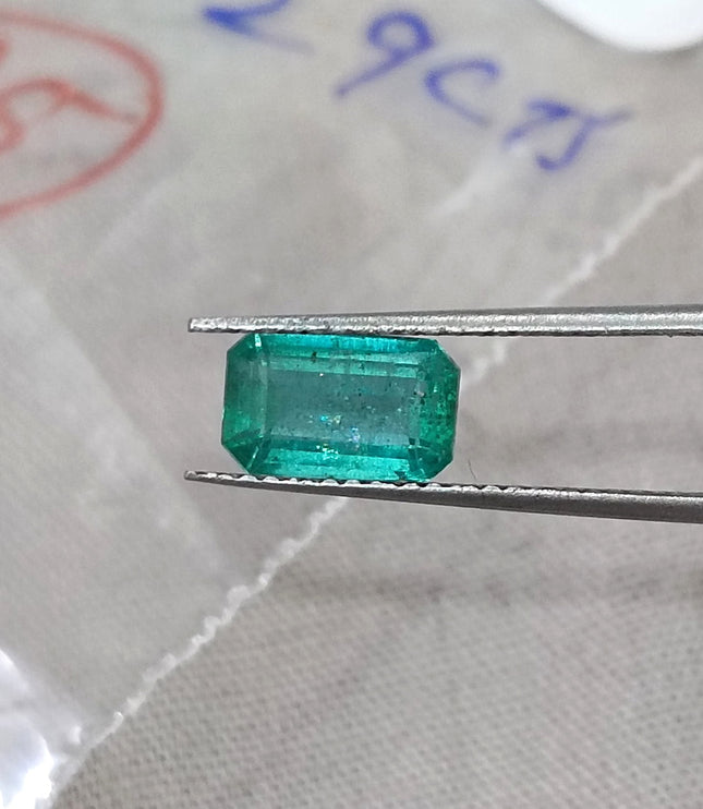 Zambian Emerald 1.32ct Natural SGL Certified Medium Bluish Green Octagon Cut Loose Gemstone Minor Oil