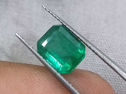 Certified 2.38ct Natural Zambian Emerald, Vivid Green Stone