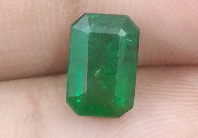 1.72ct Certified Dark Bright Golden Green Zambian Emerald
