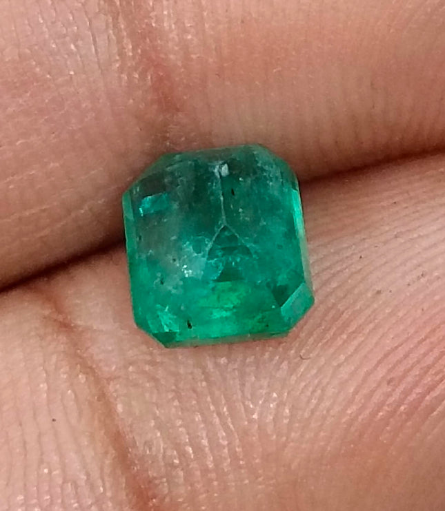 2.15ct Zambian Emerald, Certified Natural Medium Green Octagon Cut Gemstone
